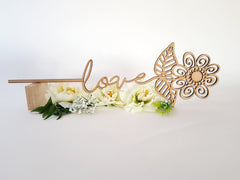 Wooden Flower sign art - Love - Fairy springs pharmacy