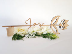 Wooden Flower sign art - Joy - Fairy springs pharmacy