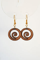 Wooden Koru Drop Earrings - Fairy springs pharmacy