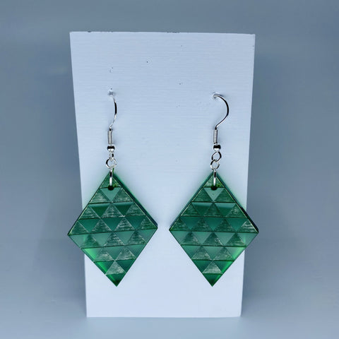 Green Diamond Drop Earrings