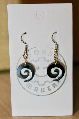 Black Koru Small Drop Earrings - Fairy springs pharmacy