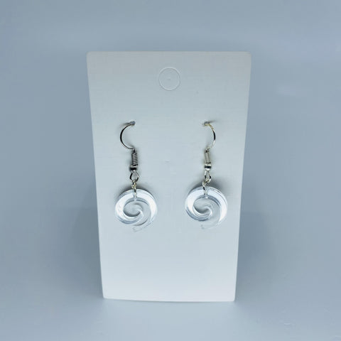 Te Maia Silver Koru Small Drop Earrings