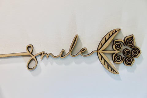 Wooden Flower sign art - Smile - Fairy springs pharmacy