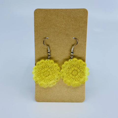 Yellow Mandela Cloud Drop Earrings