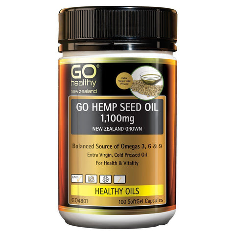 GO Hemp Seed Oil 1100mg NZ Grown 100Cap - Fairy springs pharmacy