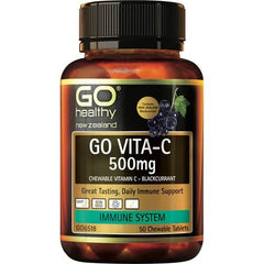 GO Vita-C 500mg Blackcurrent 50 Chew - Fairy springs pharmacy