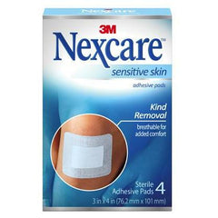 Nexcare Sensitive Skin - 4 Adhesive Pads - Fairy springs pharmacy