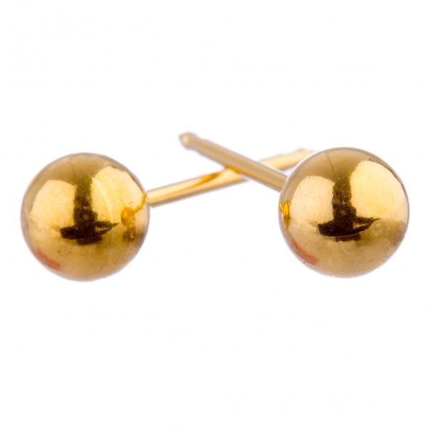 Gold Ball 5mm Earrings - Fairy springs pharmacy