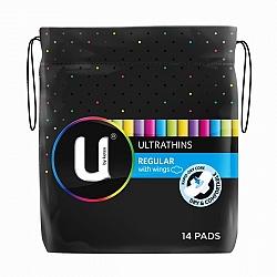 U by Kotex Ultrathins Regular Pads - With Wings 14's - Fairy springs pharmacy